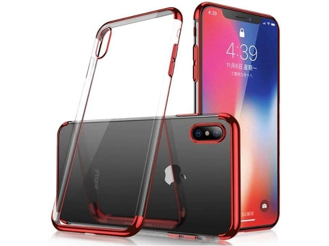 Funda Xiaomi Redmi Note 7 LMOBILE Electroplating Frame Clear Rojo