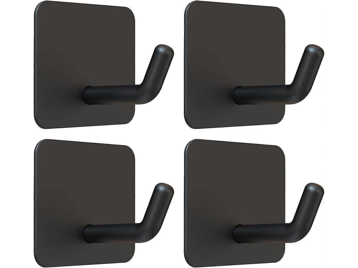 Ganchos de acero inoxidable negros, duraderos, impermeables, para cocina y baño.