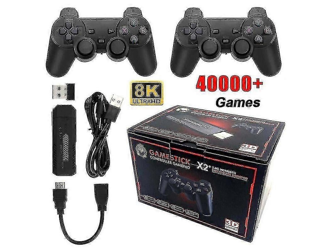 X2 Plus Game Stick Retro Consola Doble Controlador Inalámbrico Compatible 128gb 40000juegos