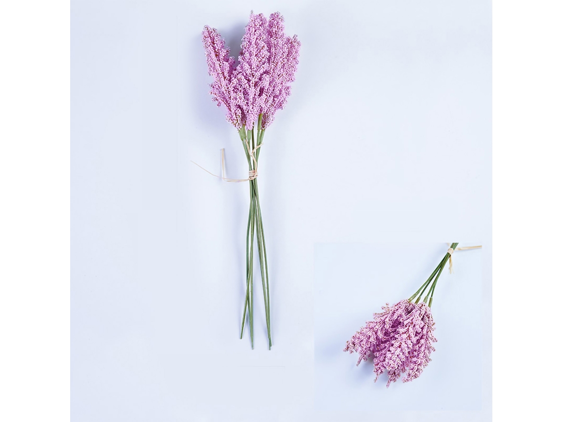 Baok-6 Ramos de lavanda artificial para decoración del hogar, lavanda artificial de color morado oscuro