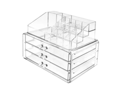 Organizador De Maquillaje De Acrílico Transparente Con 3 Cajones.