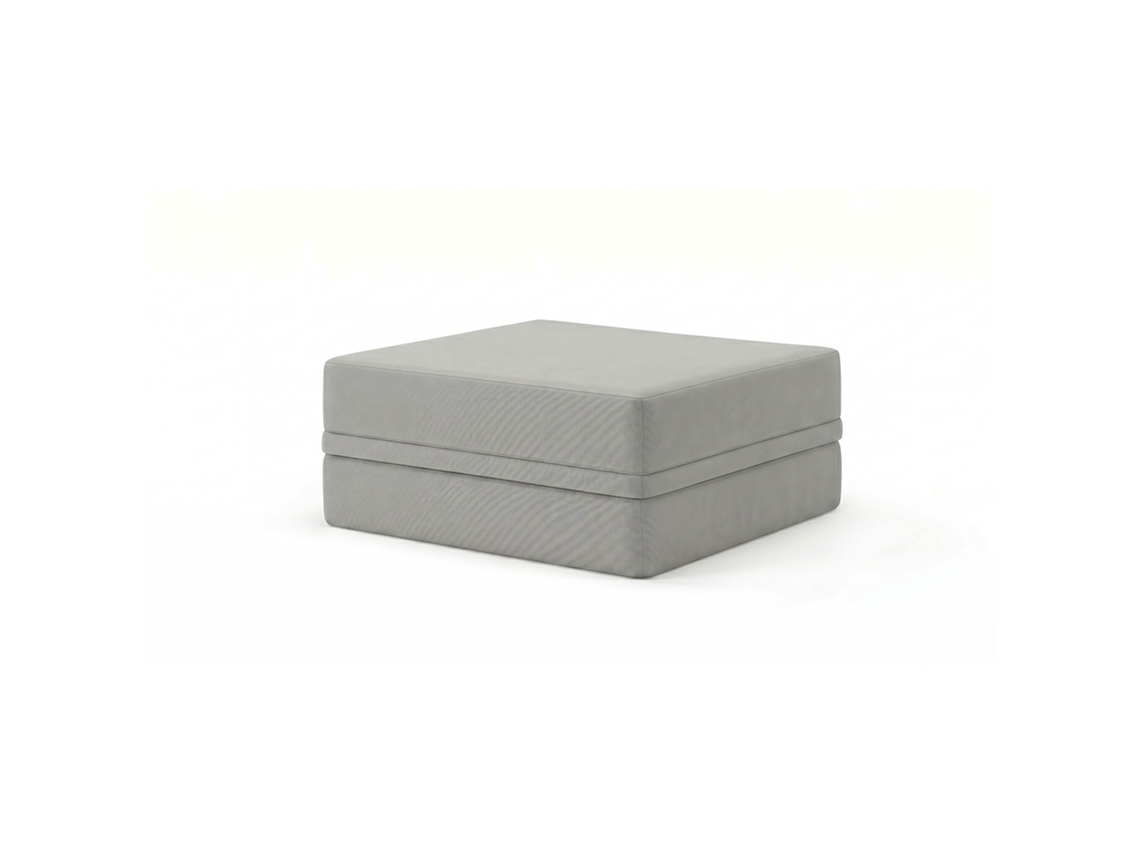 Sofá Modular Puff Convertible Liso Cinza Escuro