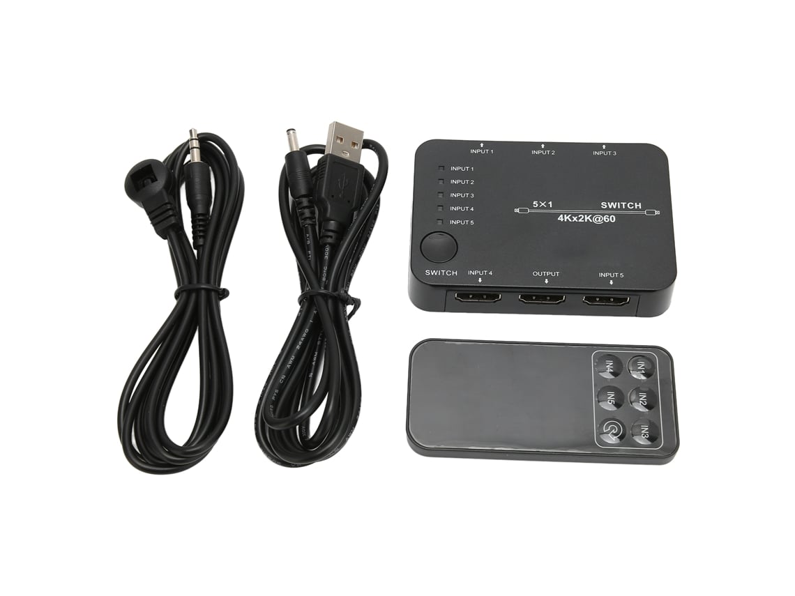 Conmutador De Vídeo Con Interfaz Multimedia Hd 4k2k De 60 Hz Y 5 Entradas 1 Salida, Transmisión En Tiempo Real,