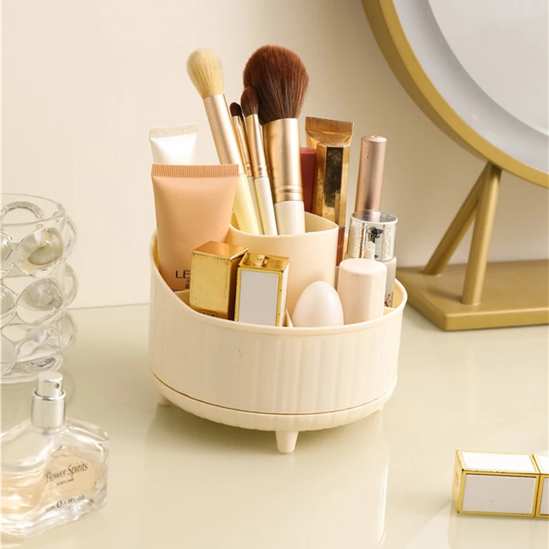 (crema) 1 Estante Giratorio De 360° Para Almacenamiento De Cosméticos/estante De Escritorio Para Artículos Pequeños