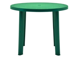 Mesa de jardín redonda de resina de 90 cm, portátil y plegable, ideal para exteriores, camping, terraza, playa. Coshano (verde)