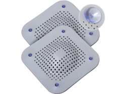 Capturador de Cabello para Desagüe de Ducha, 2 Piezas Tapa de Silicona Con Ventosas, Protector para Baño Y Cocina Gris