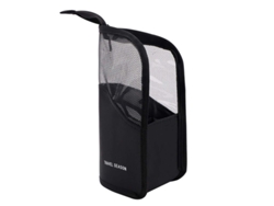 Estuche Vertical Semitransparente Para Brochas De Maquillaje Con Cremallera (negro)