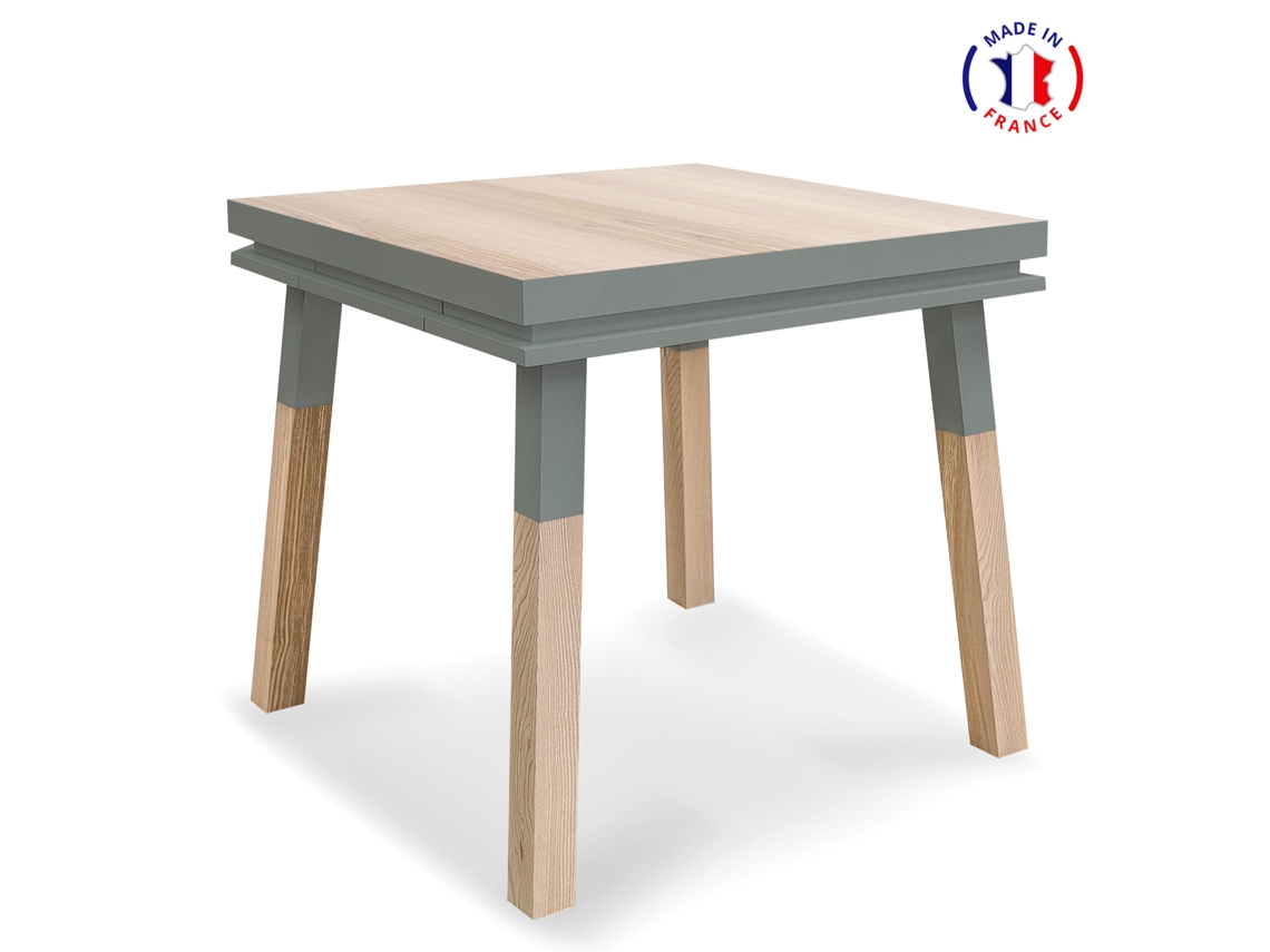 Mesa de Comedor Cuadrada MON PETIT MEUBLE FRANÇAIS con 1 Cajón (Blanco Balisson - Madera - 80 x 75 x 80 cm)