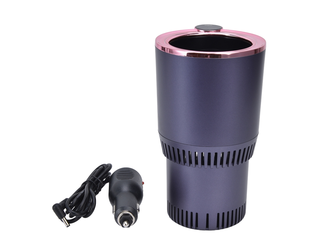 Copo Refrigerador para Carro com Visor Digital Inteligente Roxo Escuro para Latas e Garrafas de Bebidas