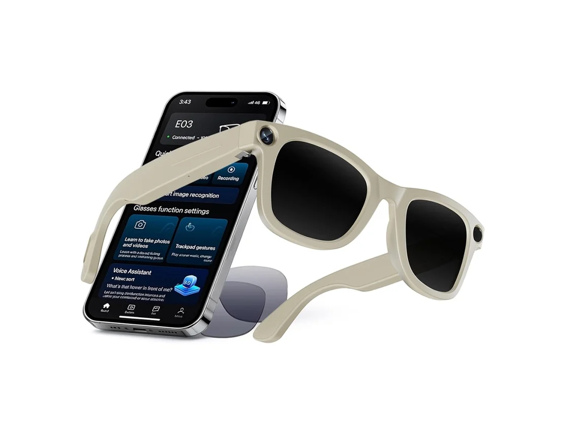 Smartglasses Equipadas Con Una Cámara Hd De 1080p, Función De Traducción De Ia Y Lentes Fotocromáticas (blanco)