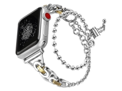 Bracelete Para Apple Watch 42/41/40/38mm - Liga De Zinco Com Corrente De Contas De Círculo Duplo Entre Dourado