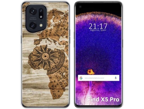 Carcasa para Oppo Find X5 Pro 5G TUMUNDOSMARTPHONE Dibujos Madera 07 Multicolor