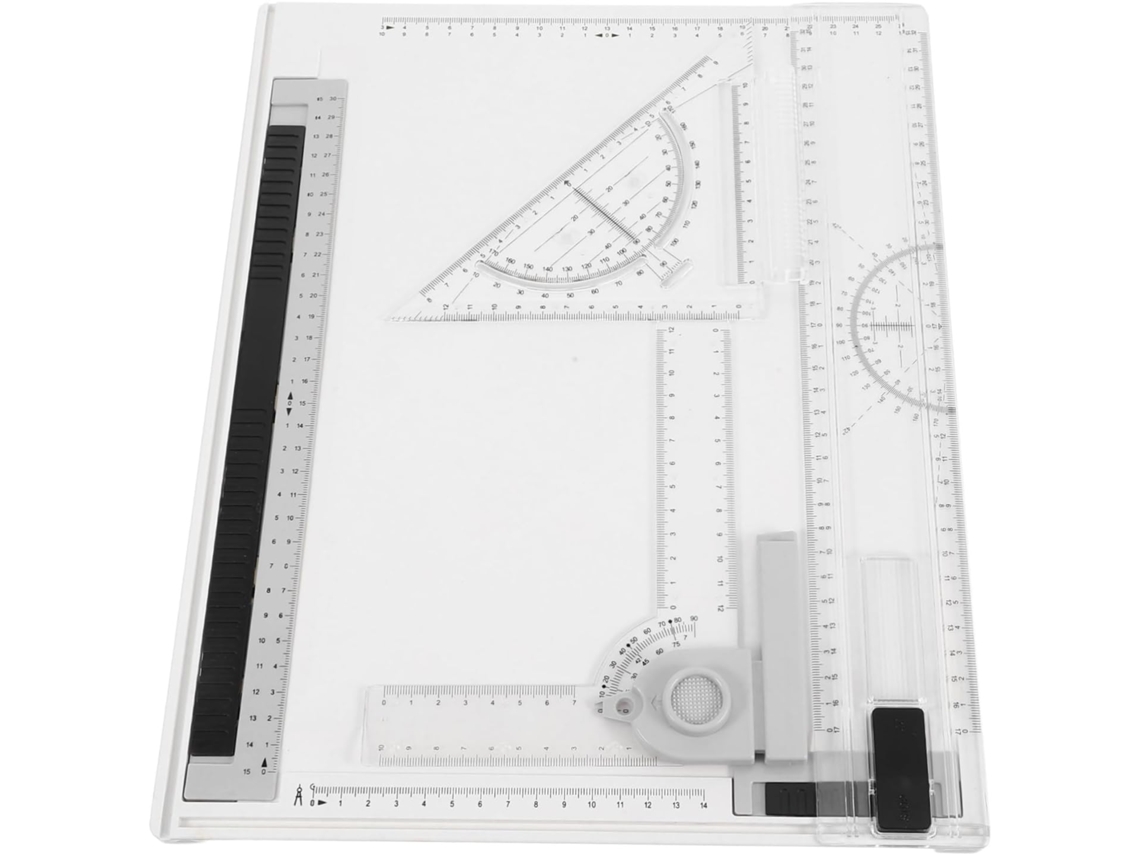 1 Juego De Tablero De Dibujo Arquitectónico Portátil, Juego Multifuncional Con Reglas De Precisión.
