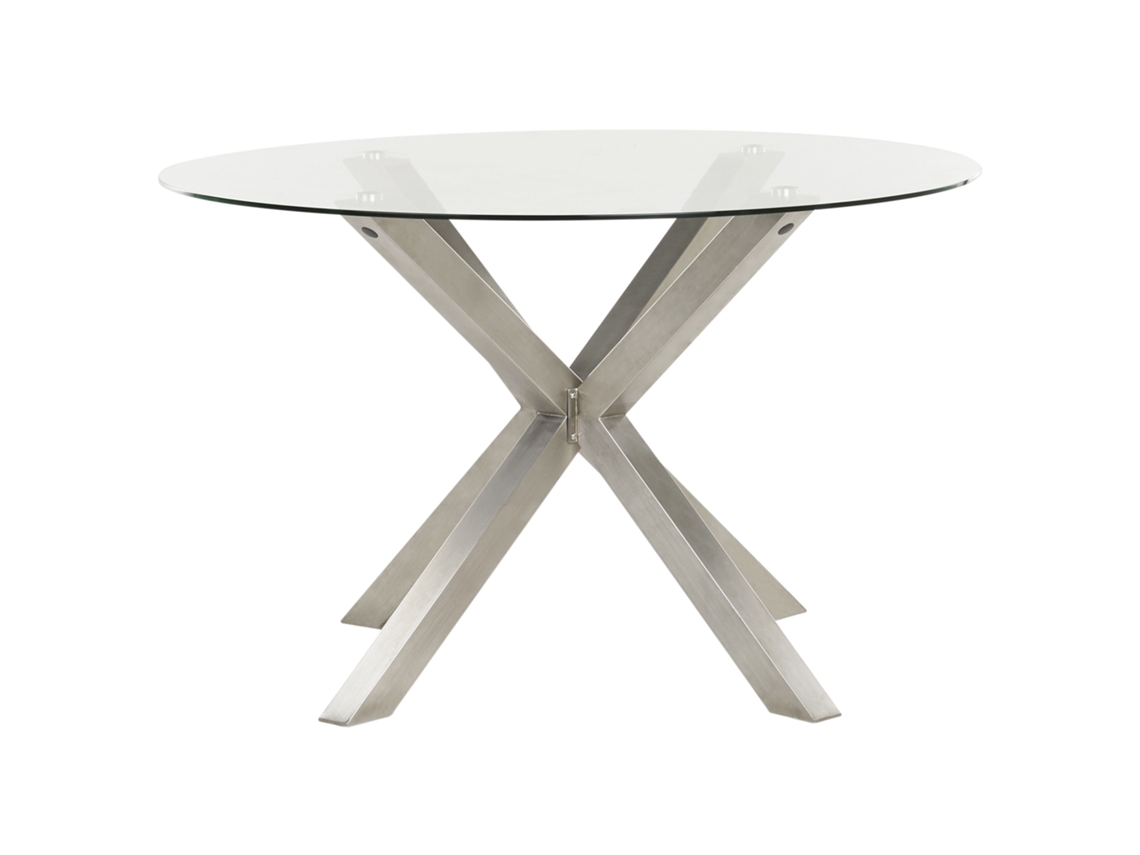 Mesa de jardín Maletto de BELIANI en aluminio plateado 120x120x75