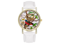 Reloj De Cuero Unisex Informal Y Moderno Zhoulianfa Con Movimiento De Cuarzo Blanco.