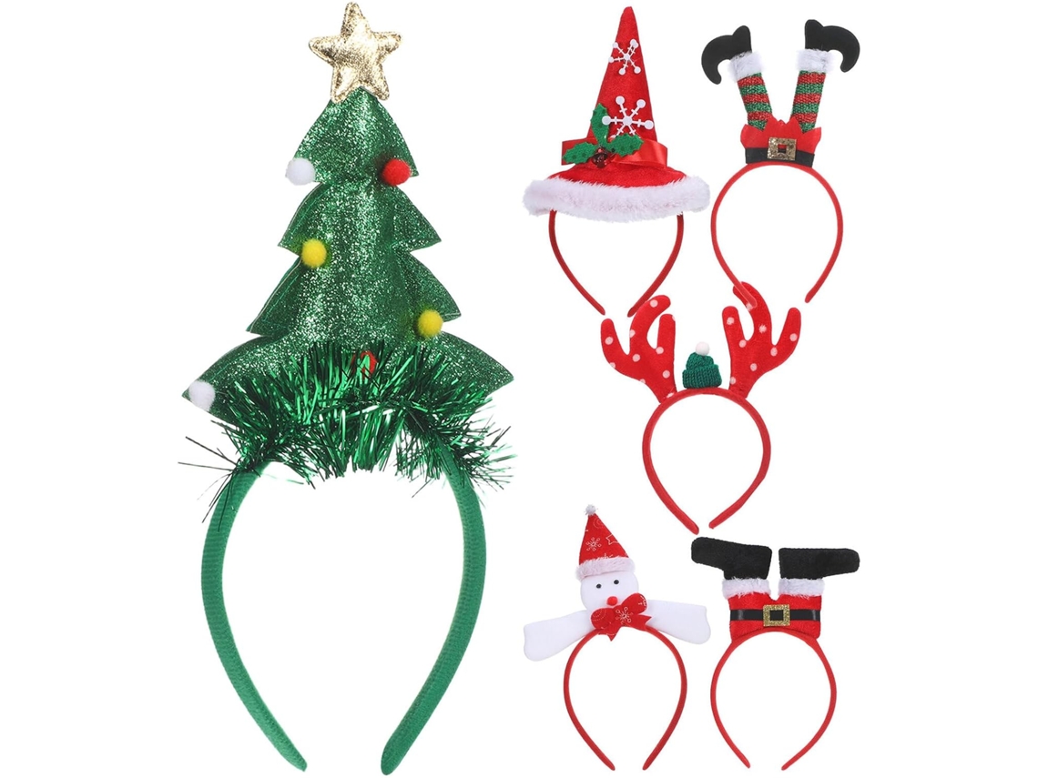 Lot De 6 Diademax Noël En Bois Renne Accessoires Coiffure Festifs Pour Mujers Y Garçon Filles