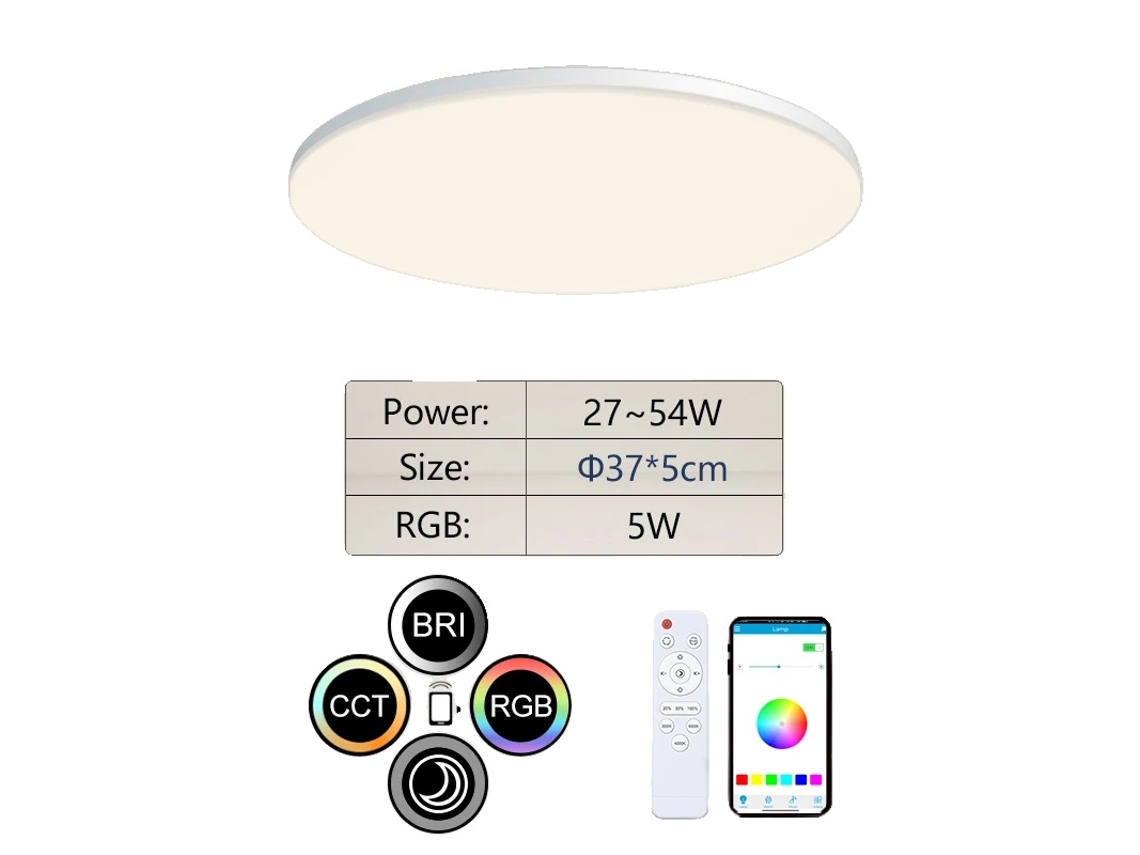 Lámpara de techo, control inteligente, LED regulable, 37 cm OEM (14,57 pulgadas)