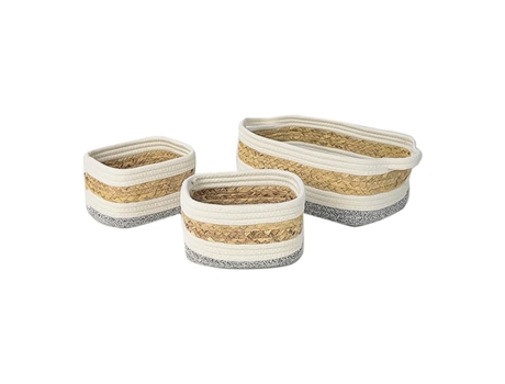 Caja Decorativa DKD HOME DECOR Algodón (3 Piezas - 33 x 23 x 13 cm)