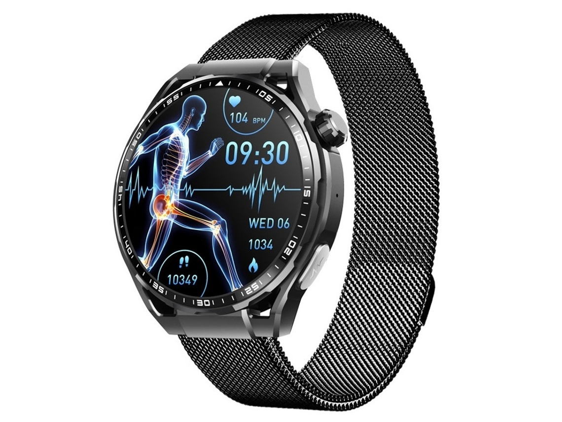 Reloj inteligente con monitor de actividad física para hombre, con función de teléfono, control de la frecuencia cardíaca y la presión arterial, resistente al agua, color negro. Bestvite