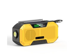 Radio Solar, Luz Led De Emergencia Para Radio Meteorológica, Energía Solar, Luz De Flash De Emergencia (Amarillo) DIGITALLAB