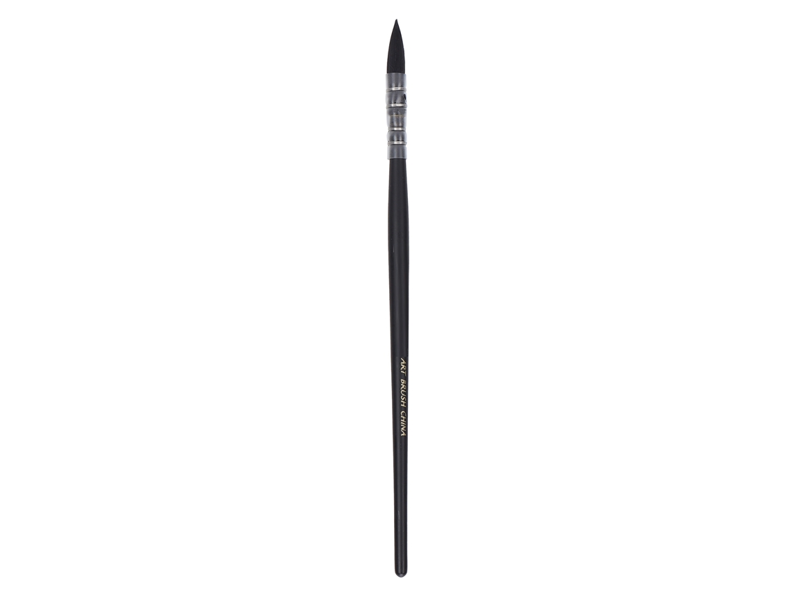 Pincel Redondo De Lana De Nailon Hecho A Mano Para Acuarela, Para Detalles Y Pintura, N.° 3, Negro.