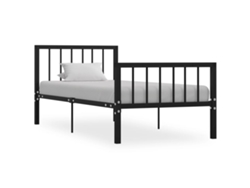 Estructura De Cama Sin Colchón Metal Negro 100x200 Cm