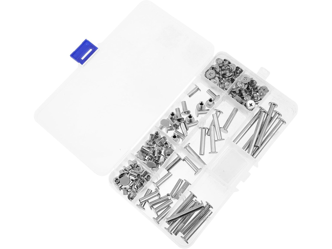 Kit De Tornillos De Encuadernación De Acero Inoxidable M5, 80 Piezas, Cabeza Plana, Para Álbumes De Recortes Y Álbumes De Fotos.