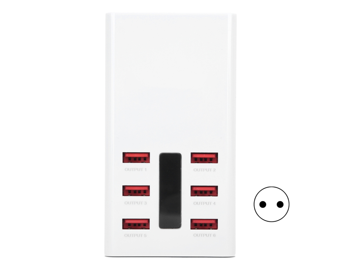 Cargador Rápido Multi-usb De 6 Puertos Y 30 W Con Enchufe Europeo, Estación De Carga Para Teléfonos Móviles.