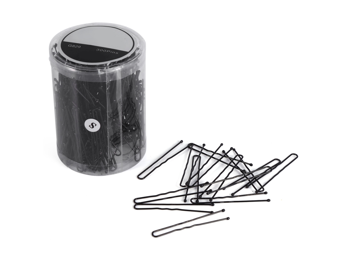 300 Piezas Pinzas U Delgadas Onduladas De Moda Para Peinado Herramientas De Estilo Diy (negro S)
