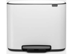 Cubos de Basura BRABANTIA Con Pedal (Blanco - 36L - 55x36.5x44 cm  - Inox)
