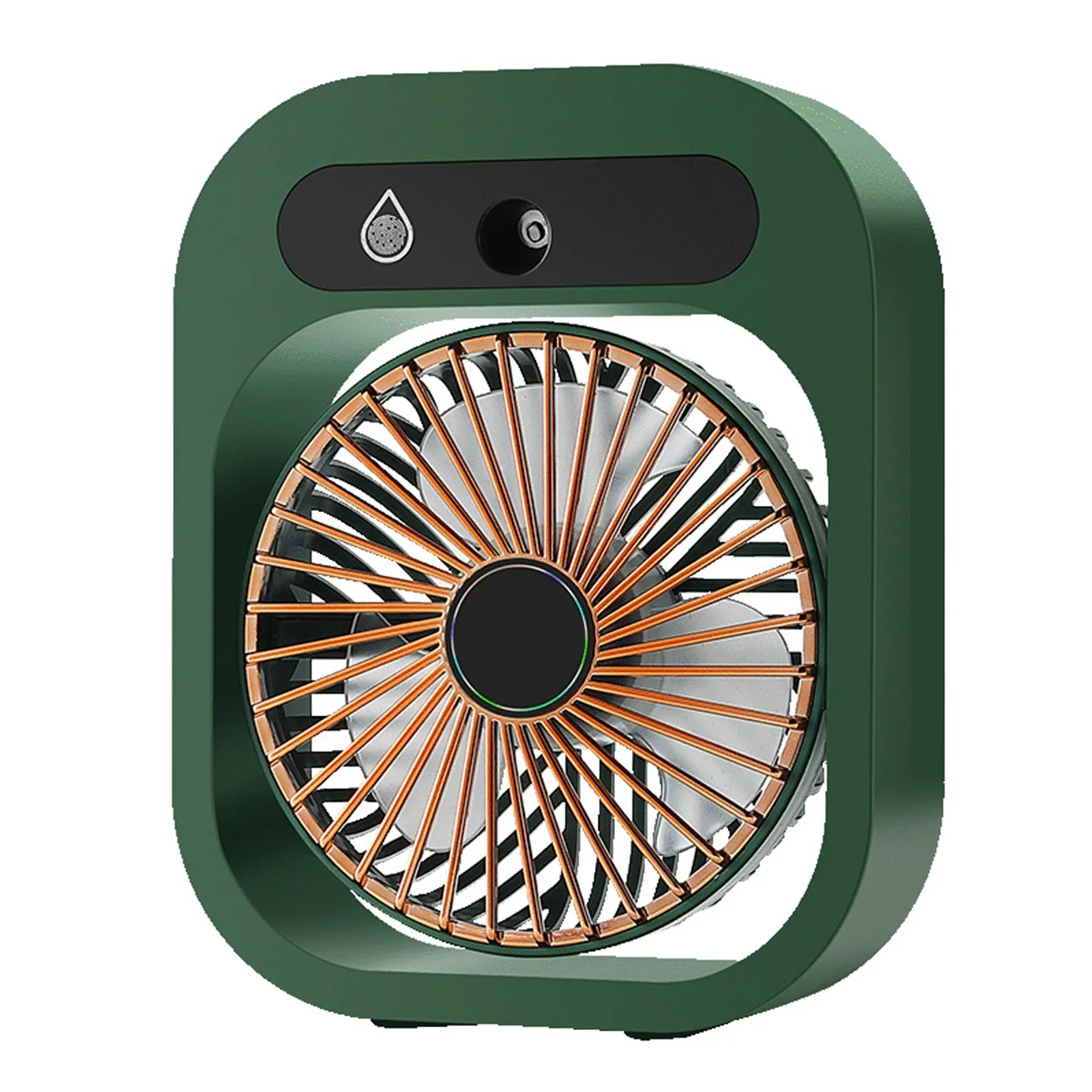 Ventilador Pulverizador (verde), 3 Velocidades, Aspas De Turbina, Pequeño, Silencioso, Carga Usb.