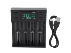 Carregador Inteligente Liitokala Lii S4 4 Ranhuras Dc 5v2a Com Display De Bateria