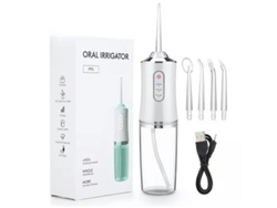 Irrigador bucal Yizhood con USB, 4 boquillas, 220 ml, 3 modos, blanco