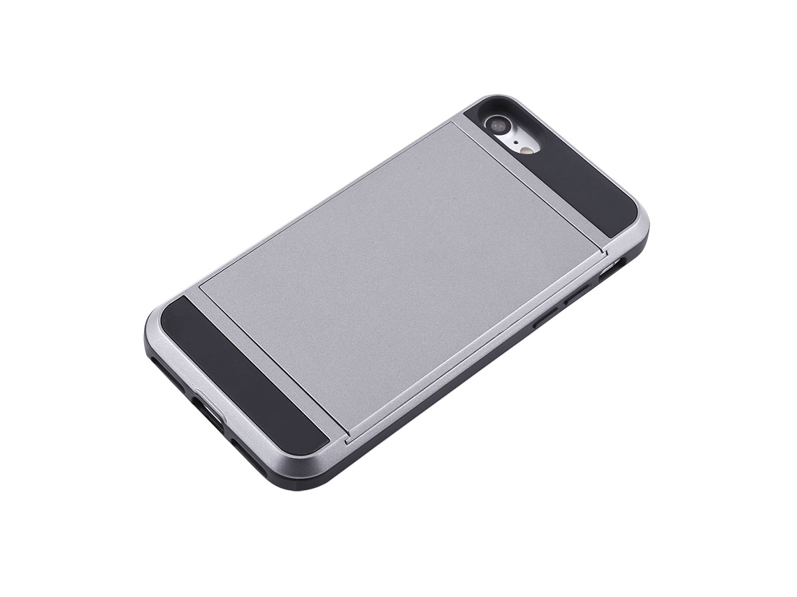 Caso (tarjeta Deslizante Insertar Antichoque Y Anticaída) Apple Iphone7 Gris