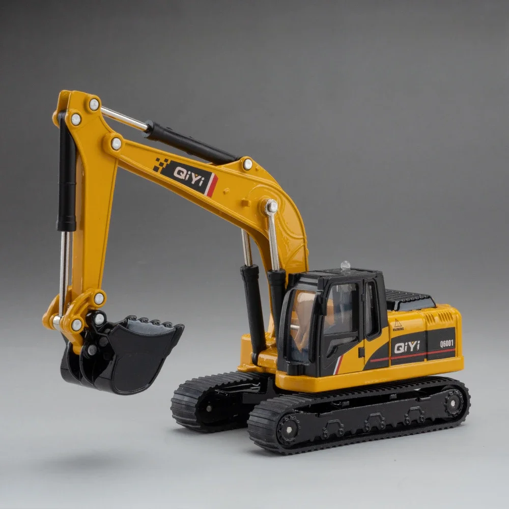 Excavadora amarilla a escala 1:60 - Fundición a presión - Modelo de vehículo de ingeniería