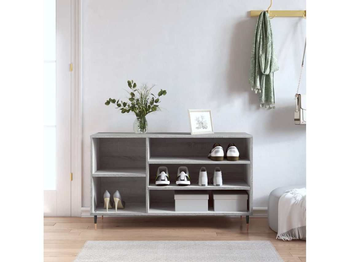 Mueble Zapatero | Armario Zapatero Madera Contrachapada Gris Sonoma 102x36x60 Cm