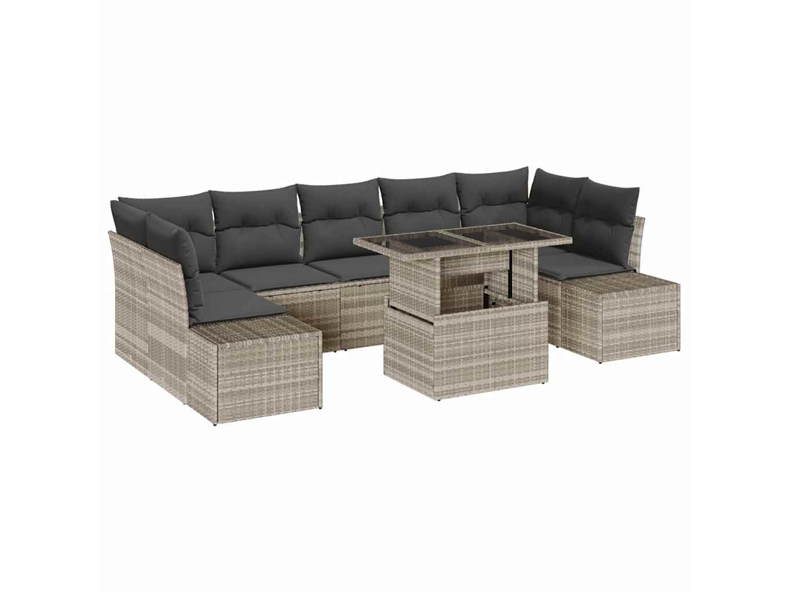 Maison Exclusive - Conjunto De Sofá De Jardín 8 Pcs Gris Claro Y Gris Oscuro