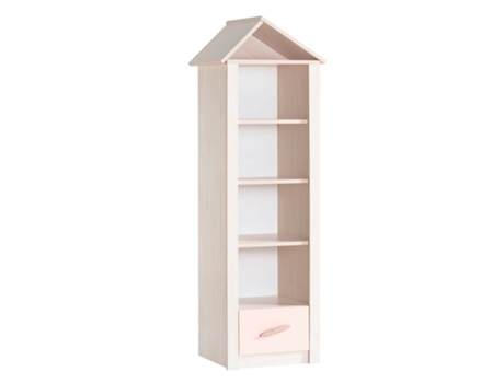 Estantería casita con cajón aglomerado rosa 164,4x47,4x41,3 cm MUEMUE