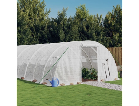 Invernadero VIDAXL con Estructura de Acero Blanco 64 m² 16x4x2 m