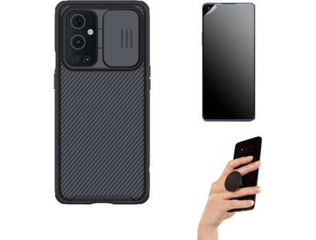 Kit Protector OnePlus 9 Funda Nillkin Camshield y Soporte Magnético Negro