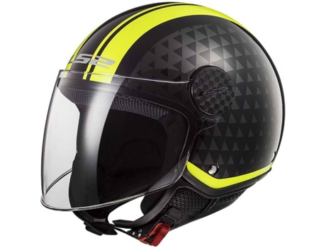 Casco Jet LS2 OF558 Sphere Lux Crush Black Hi Vis Yellow (Talla: XS)