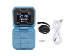 Teléfono pequeño plegable I16pro con doble SIM, doble modo de espera, tarjeta de memoria de 16 GB, multiidioma, 2 GB de bolsillo, para niños y ancianos, color azul