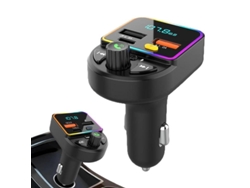 Transmisor de FM YIZHOOD P12 Cargador de coche Reproductor de mp3 Receptor Llamadas manos libres Multifunción BT negro