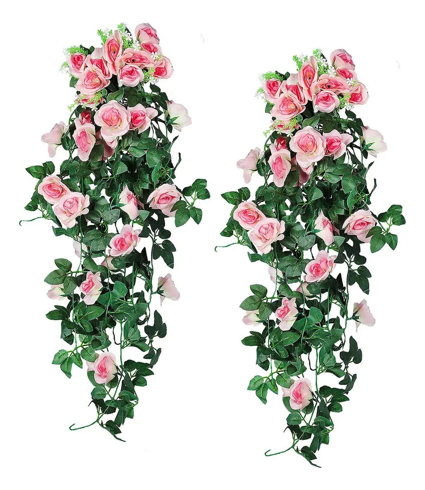 Nuevas 2 piezas de enredaderas colgantes de flores, Rosasvayotoy