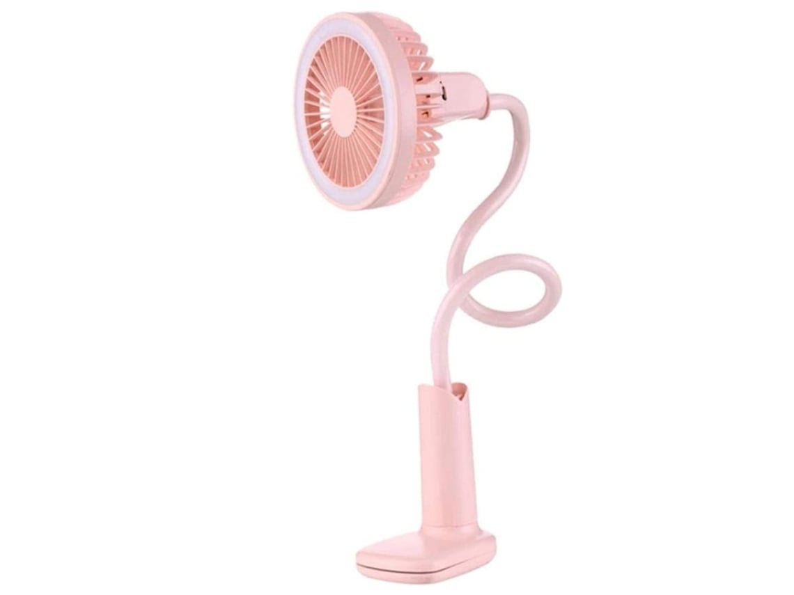Ventilador USB para portátil, ventilador de escritorio, ventilador USB con luz LED, mini ventiladores, práctico clip rosa USHION