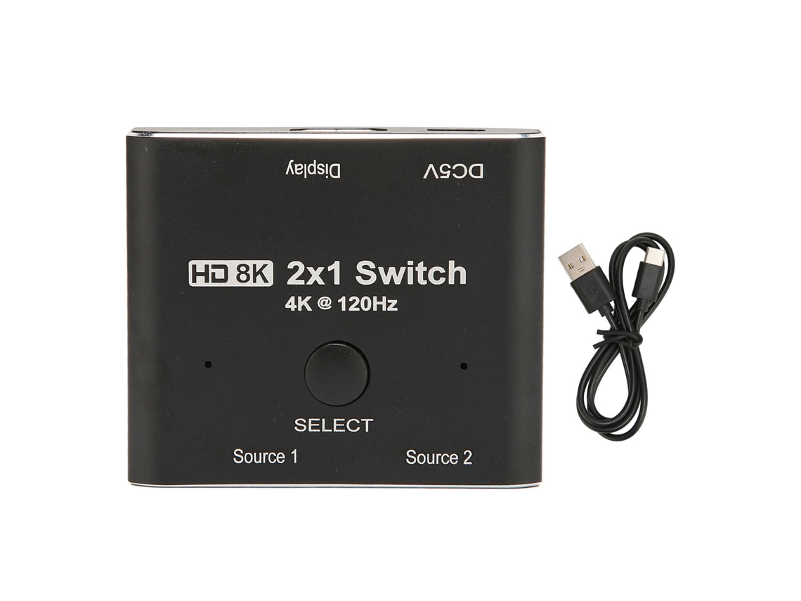 Conector De Interface Multimídia Hd 2.1 2 Vias 8k 48gbps Para Xbox Ps5 Com Liga De Alumínio