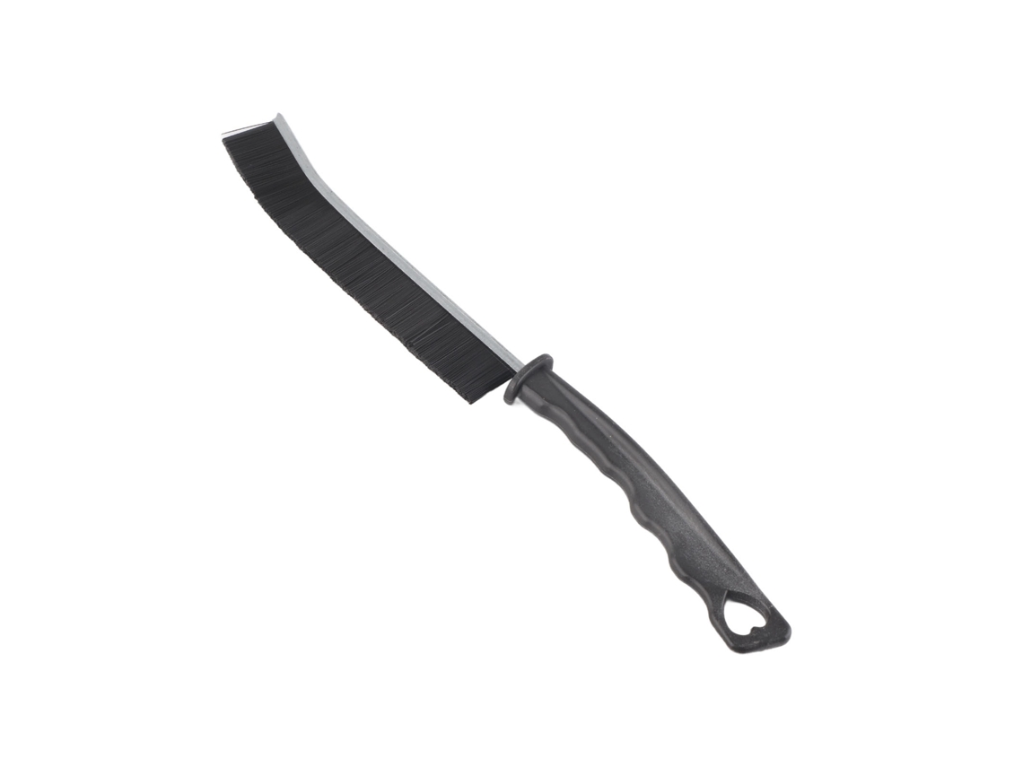 Escoba Baok negra de aleación de PE para limpiar grietas, con mango cómodo y multifuncional para puertas enrollables, rejas de ventanas y cocina.