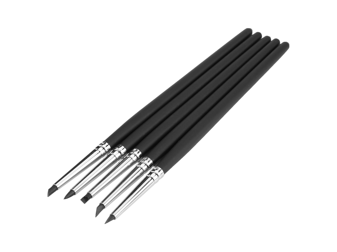 Bolígrafo de silicona para arcilla cerámica DIY, negro, 5