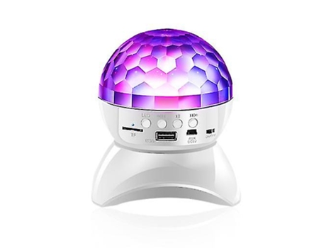 Altavoz Bluetooth inalámbrico con luces de colores Carga USB envolvente 360 blanco BISBISOUS