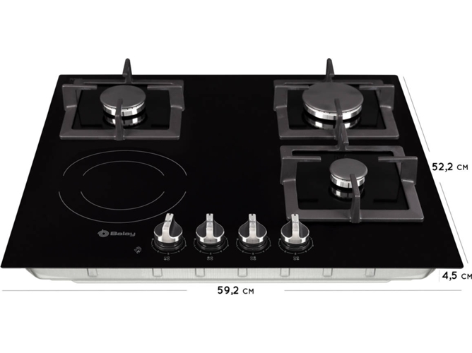 Placa De Gas Y Vitroceramica Balay 3etg667hb Electrica Y Gas Bp 59 2 Cm Negro Worten Es